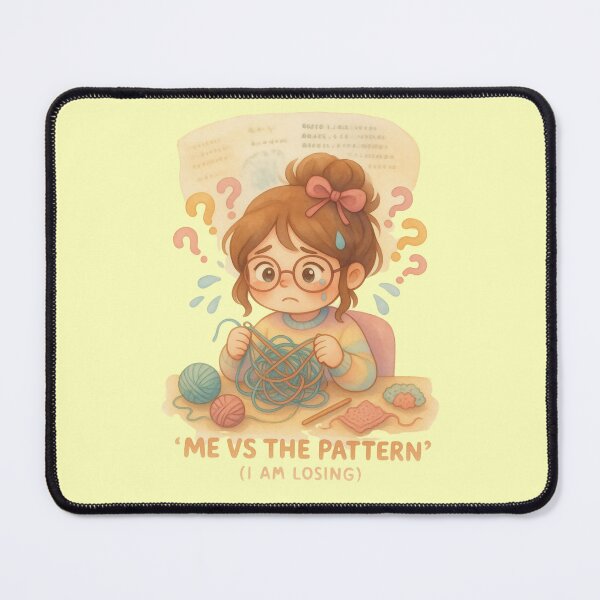 Item preview, Me Vs The Pattern (I Am Losing) – Funny Crochet Meme Kawaii Sticker designed and sold by EverStitchStudio ★★★★★.