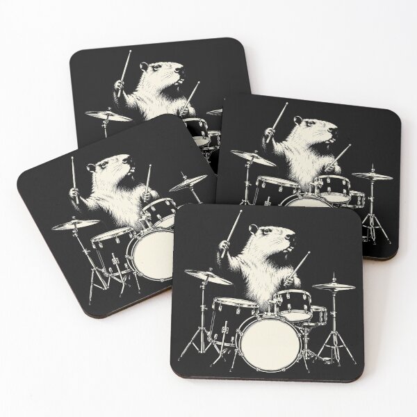 Item preview, Groundhog Playing Drums Funny Animal Musician designed and sold by bosamji.