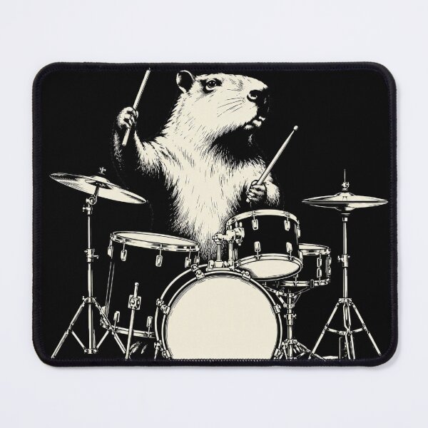 Item preview, Groundhog Playing Drums Funny Animal Musician designed and sold by bosamji.