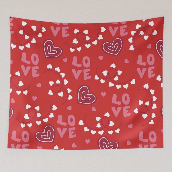 Item preview, Valentine's Day Pink "L-o-v-e" Pattern With Red Hearts designed and sold by DEC02.
