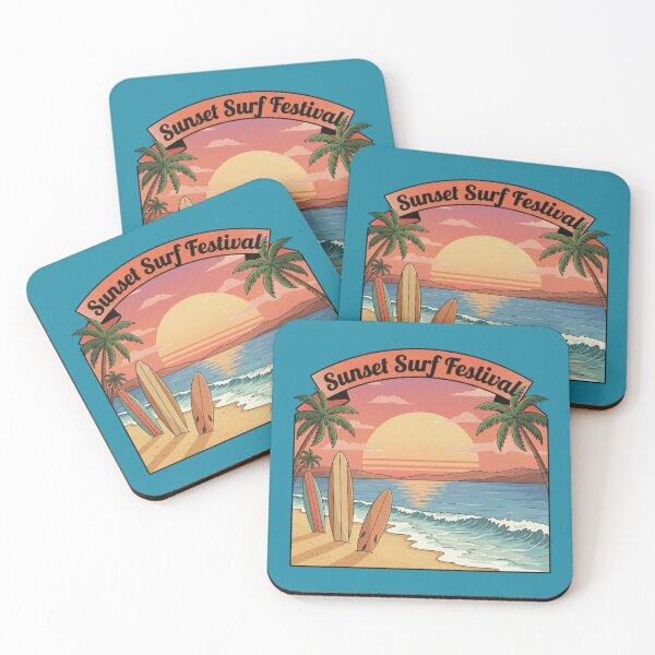 Item preview, Sunset Surf Festival Retro Beach Vibe – Tropical Surf Art designed and sold by ObsidianUruk.