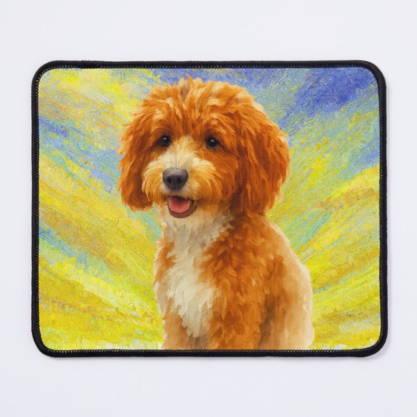 Item preview, Doodle pup in sunrise painting designed and sold by Doodles Down South.