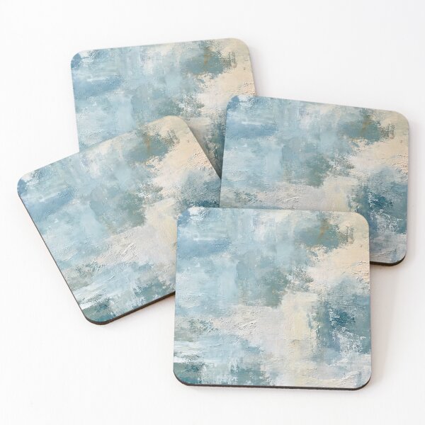 Item preview, Abstract Textured Blue Palette No. 04 - Ethereal Blue & Cream Layered Texture designed and sold by SlowRegardArt.