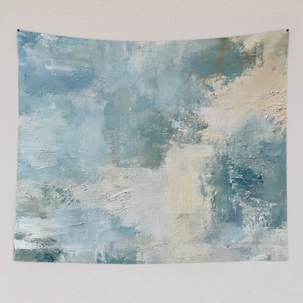 Item preview, Abstract Textured Blue Palette No. 04 - Ethereal Blue & Cream Layered Texture designed and sold by SlowRegardArt.