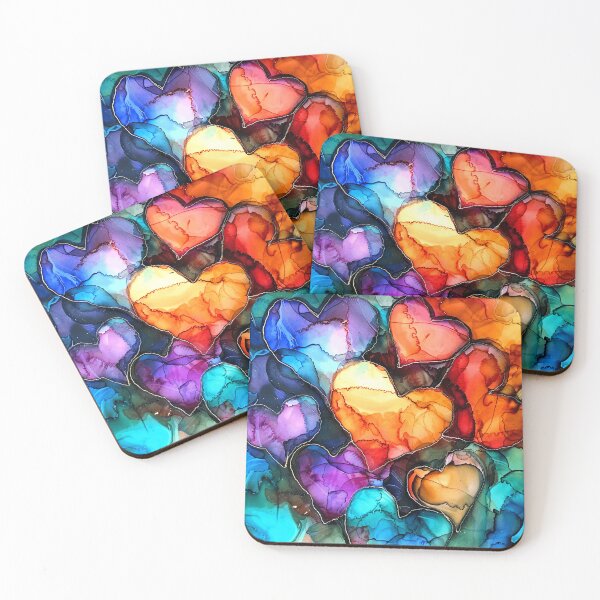 Item preview, Elegant Alcohol Ink Colorful Abstract Hearts Designs designed and sold by DEC02.
