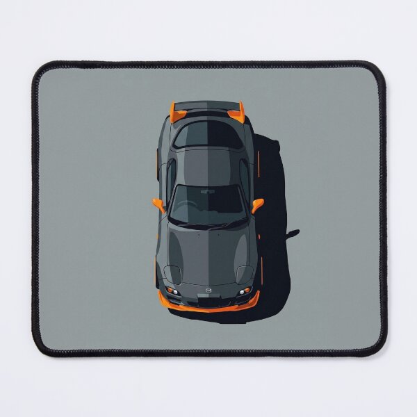 Item preview, Mazda RX-7 FD Grey and Orange JDM Top View Vector Illustration designed and sold by Motorline44.