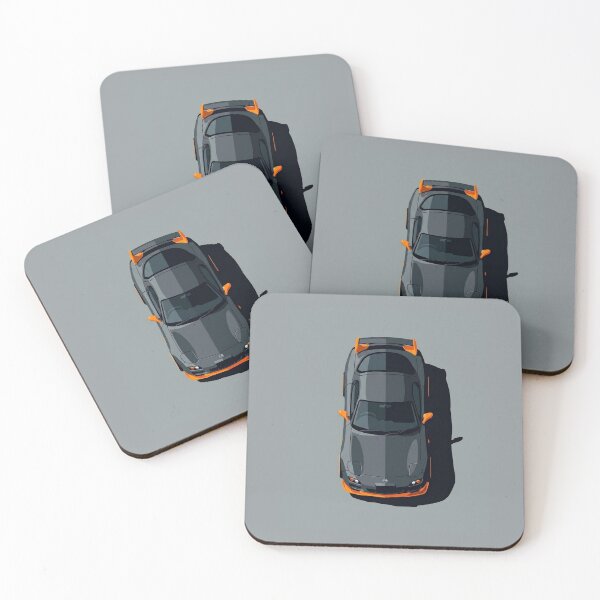 Item preview, Mazda RX-7 FD Grey and Orange JDM Top View Vector Illustration designed and sold by Motorline44.