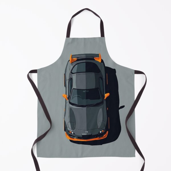 Item preview, Mazda RX-7 FD Grey and Orange JDM Top View Vector Illustration designed and sold by Motorline44.