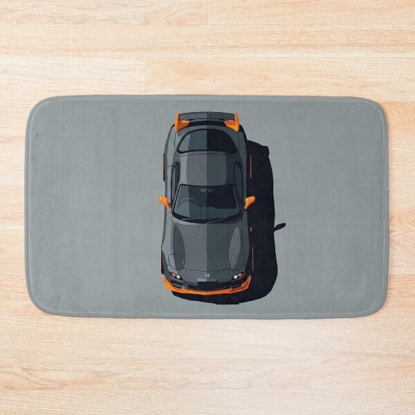 Item preview, Mazda RX-7 FD Grey and Orange JDM Top View Vector Illustration designed and sold by Motorline44.