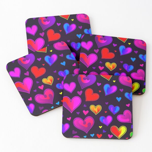 Item preview, Vibrant And Bright Neon Colorful Charming Hearts Pattern designed and sold by DEC02.