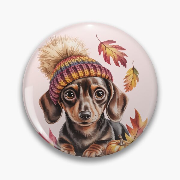 Item preview, Cute Fall Dachshund Autumn Wiener Dog with Pumpkin & Leaves designed and sold by Cute & Sassy Custom Gifting Boutiques.