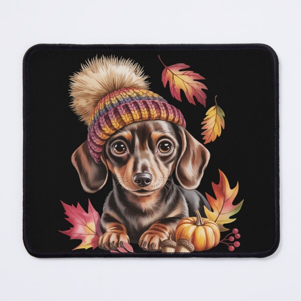 Item preview, Cute Fall Dachshund Autumn Wiener Dog with Pumpkin & Leaves designed and sold by tamdevo1.