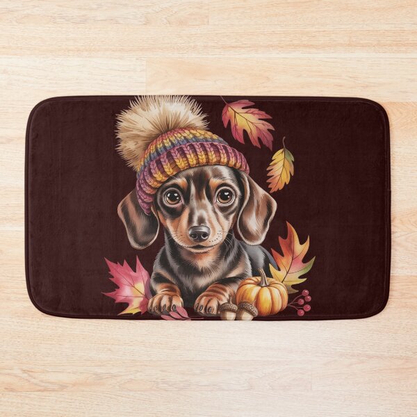 Item preview, Cute Fall Dachshund Autumn Wiener Dog with Pumpkin & Leaves designed and sold by Cute & Sassy Custom Gifting Boutiques.