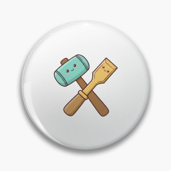 Item preview, The Tiny Builders – Cute Hammer & Chisel Sticker designed and sold by AbanoubStore.