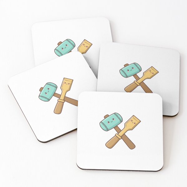 Item preview, The Tiny Builders – Cute Hammer & Chisel Sticker designed and sold by AbanoubStore.