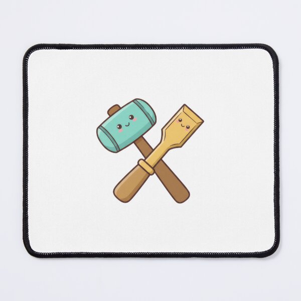 Item preview, The Tiny Builders – Cute Hammer & Chisel Sticker designed and sold by AbanoubStore.