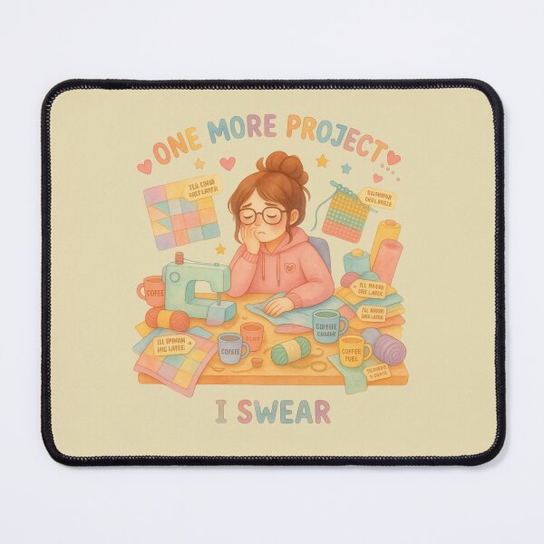 Item preview, One More Project… I Swear – Funny Sewing Addict Unfinished Projects Sticker designed and sold by EverStitchStudio ★★★★★.
