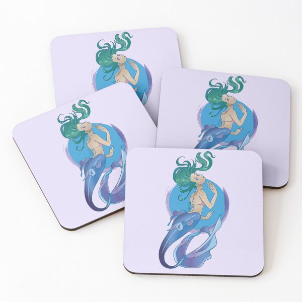 Item preview, Blue mermaid illustration designed and sold by Konopikyu.