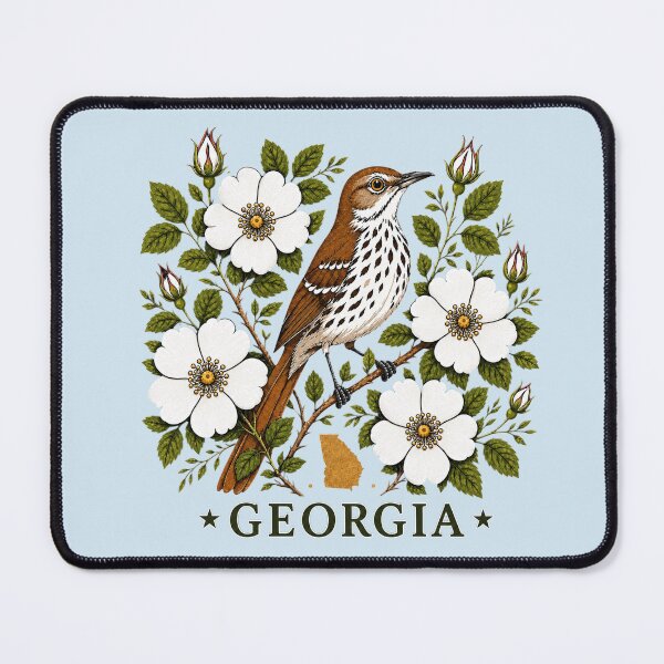 Item preview, Georgia Cherokee Rose & Brown Thrasher designed and sold by The-Drip-Studio.
