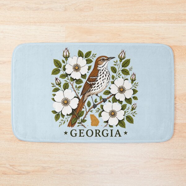 Item preview, Georgia Cherokee Rose & Brown Thrasher designed and sold by The-Drip-Studio.