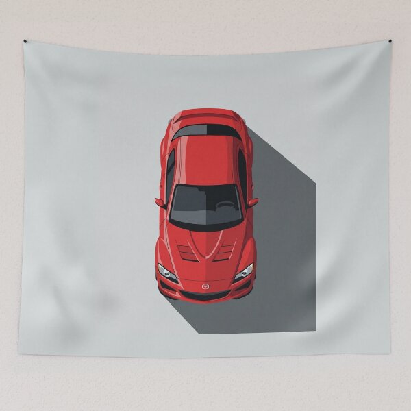 Item preview, Classic Mazda RX-8 Red Rotary JDM Top View Vector Illustration designed and sold by Motorline44.