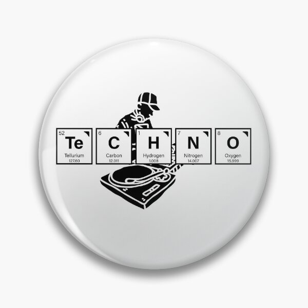 Item preview, Techno Periodic Table DJ Art Print, chemistry wall decor, science pun poster, electronic music gift, minimalist black and white designed and sold by ChartGifts.