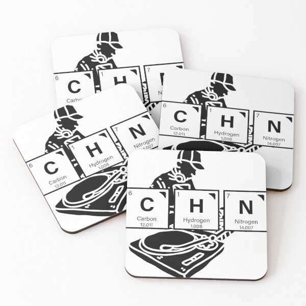 Item preview, Techno Periodic Table DJ Art Print, chemistry wall decor, science pun poster, electronic music gift, minimalist black and white designed and sold by ChartGifts.