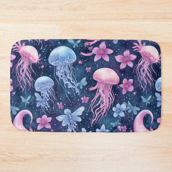 Item preview, Cosmic Axolotl and Jellyfish Dream Celestial Aquatic Pattern designed and sold by dcohea.