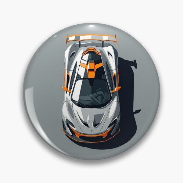 Item preview, McLaren P1 Papaya Orange Hypercar Top View Vector Illustration designed and sold by Motorline44.