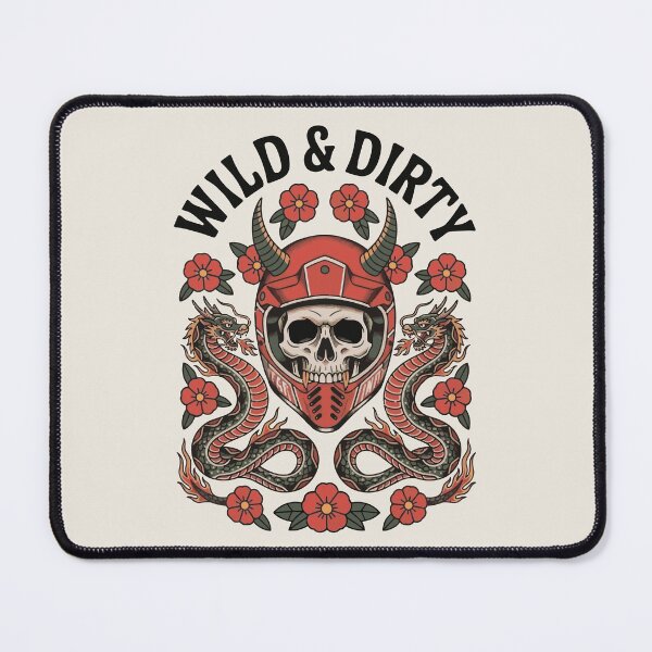 Item preview, Racing Helmet - Motocross - BMX - Lawnmower - Wild & Dirty Tattoo designed and sold by RaceDayRags.