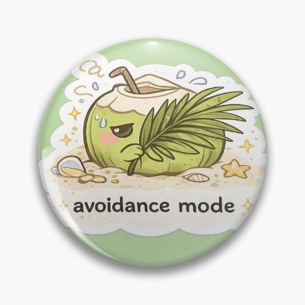 Item preview, Avoidance Mode Cute Coconut Sticker | Funny Introvert Tropical Kawaii Meme designed and sold by Qingtian814.