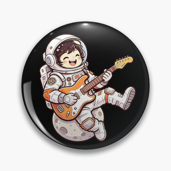 Item preview, Cute Astronaut Playing Guitar on Moon - Space Music Art designed and sold by TeyArtWork.