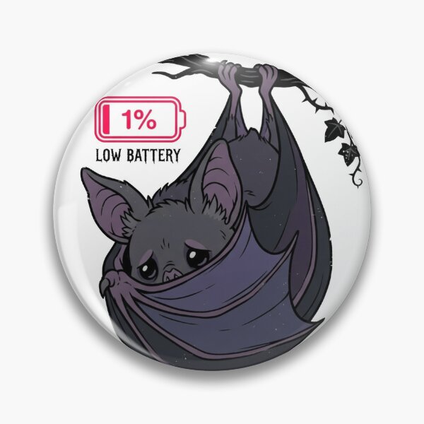 Item preview, Social Battery 1% Please Do Not Perceive Me Gothic Bat designed and sold by Retro Mood Co.