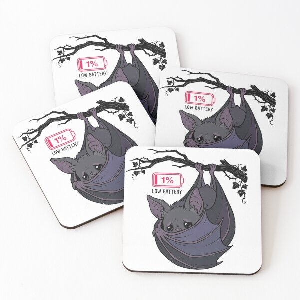 Item preview, Social Battery 1% Please Do Not Perceive Me Gothic Bat designed and sold by Retro Mood Co.