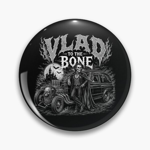 Item preview, VLAD TO THE BONE – Graveyard Hot Rod - B&W CLASSIC VIBES designed and sold by WheelieGdArt.