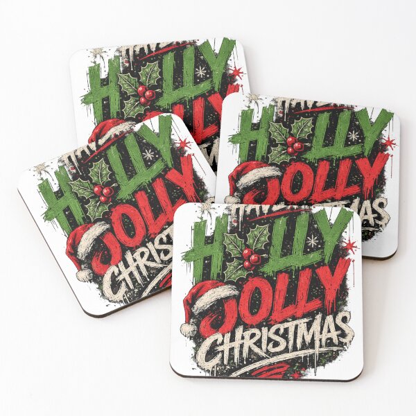 Item preview, Holly Jolly Christmas Grunge Typography Design designed and sold by ButterflyHolly Resource.