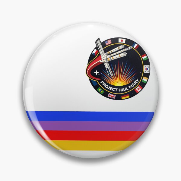 Item preview, Colour Stripes and Space Mission Patch on Ryland Grace's Polo Shirt in Project Hail Mary designed and sold by hesjustken.