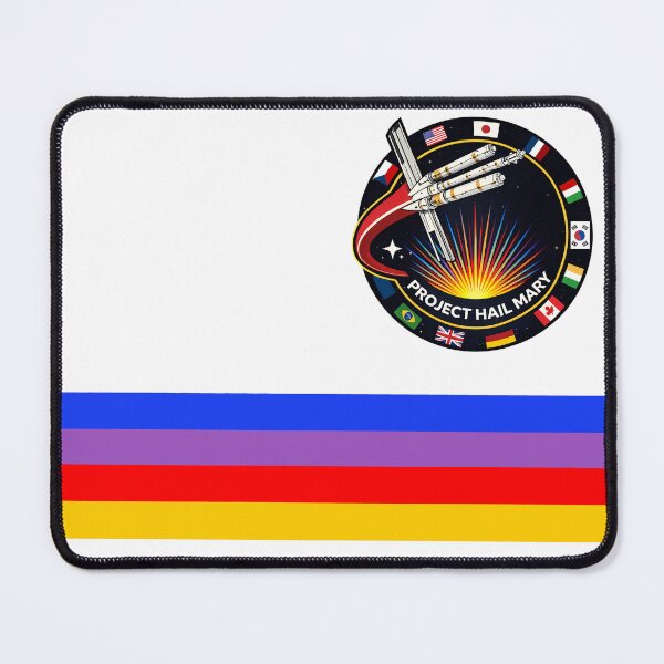 Item preview, Colour Stripes and Space Mission Patch on Ryland Grace's Polo Shirt in Project Hail Mary designed and sold by hesjustken.