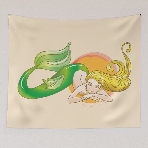 Item preview, Yellow mermaid illustration designed and sold by Konopikyu.