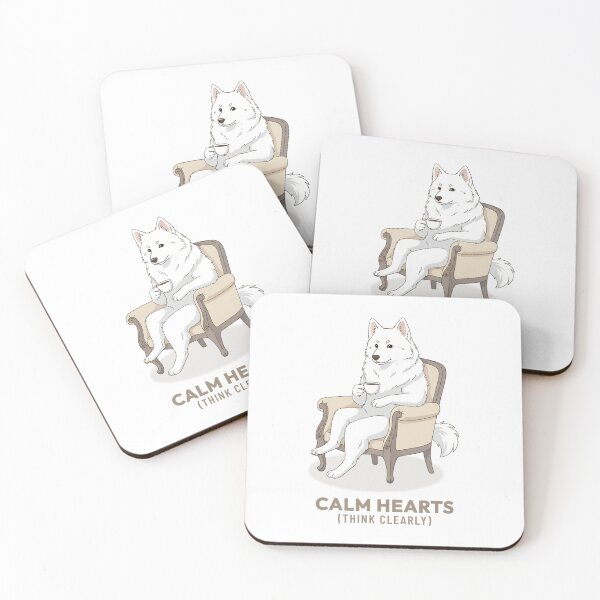 Item preview, Retro American Eskimo Dog Drinking Coffee designed and sold by COZY VINTAGE animal.