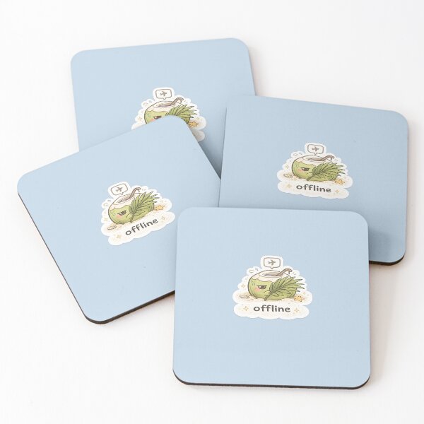 Item preview, Offline Coconut Sticker | Cute Burnout Tropical Meme Vinyl Sticker | Introvert Low Energy Aesthetic designed and sold by Qingtian814.