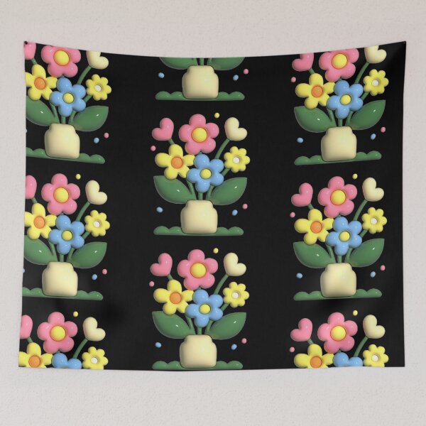 Item preview, 3D Cute Flower | Pastel Clay Bouquet Vase Art designed and sold by Rawafi Art Studio.