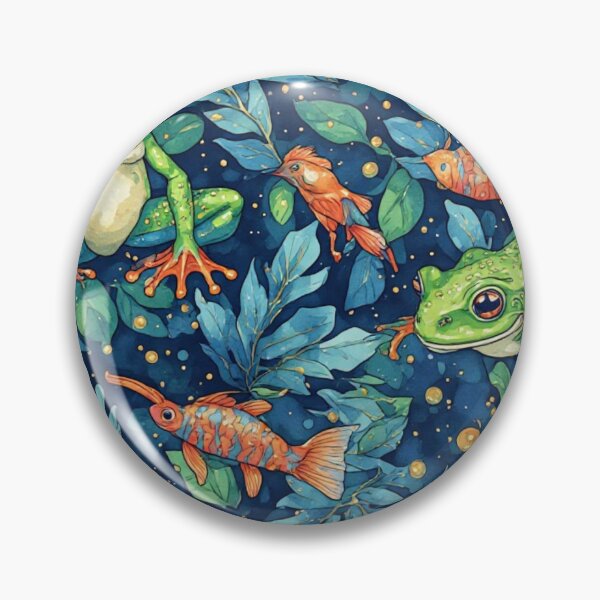 Item preview, Spotted Frogs and Golden Fish Pattern designed and sold by dcohea.