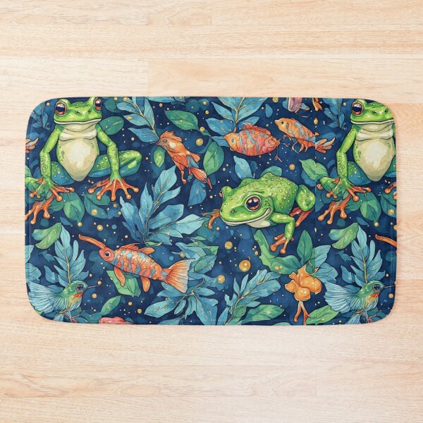Item preview, Spotted Frogs and Golden Fish Pattern designed and sold by dcohea.