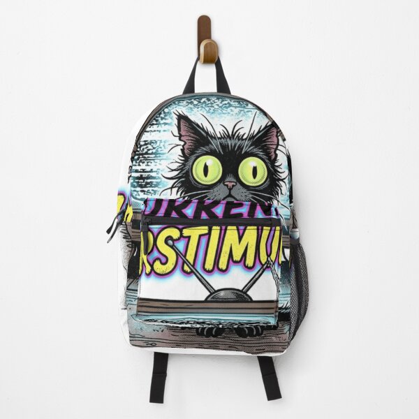 Item preview, Currently Overstimulated Please Stand By TV Static Cat designed and sold by Retro Mood Co.