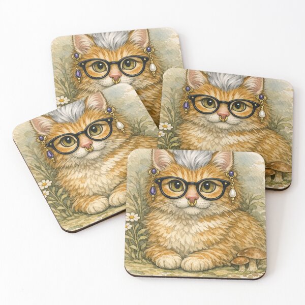 Item preview, Cat with Glasses designed and sold by TinCatOutPost.