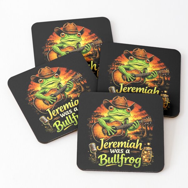 Item preview, Jeremiah Was a Bullfrog Country Frog Guitar Vintage Sunset Graphic designed and sold by MiALopezArt.