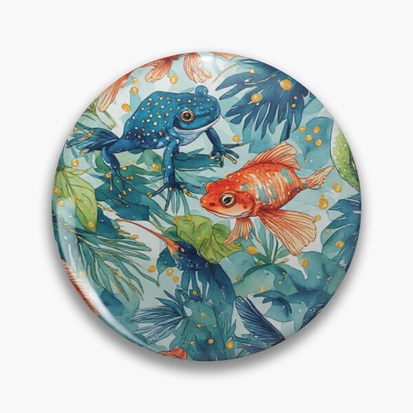 Item preview, Bird Spotted Frogs and Golden Fish Pattern designed and sold by dcohea.