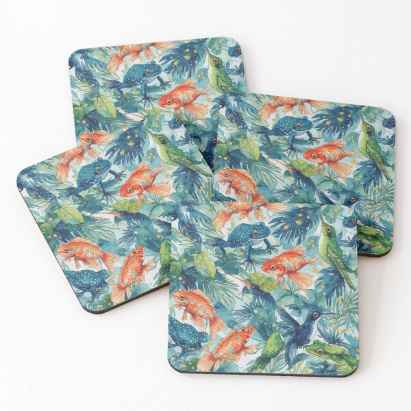 Item preview, Bird Spotted Frogs and Golden Fish Pattern designed and sold by dcohea.