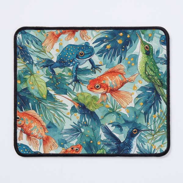 Item preview, Bird Spotted Frogs and Golden Fish Pattern designed and sold by dcohea.